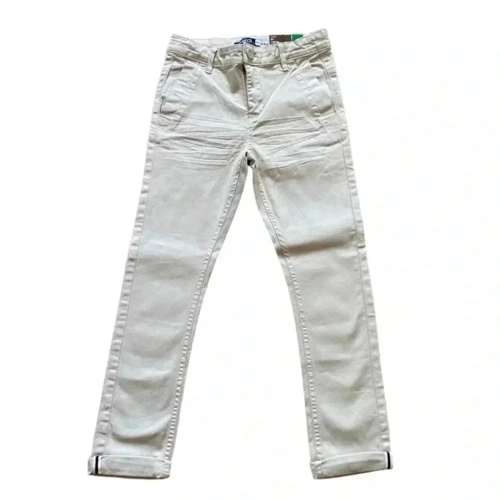 Okaidi Chino Slim Tan School Uniform Dress Boys Pants Sz 8